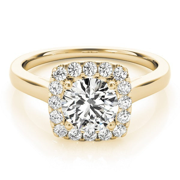 2.00Ct Lab Grown Round Diamond Halo Engagement Ring 18K Yellow Gold