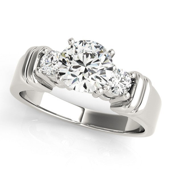 2.00Ct Lab Grown Round Diamond 3 Stone Engagement Ring