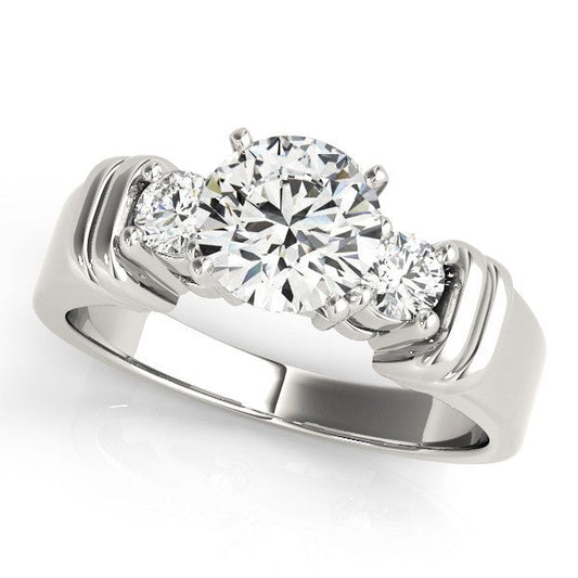 2.00Ct Lab Grown Round Diamond 3 Stone Engagement Ring