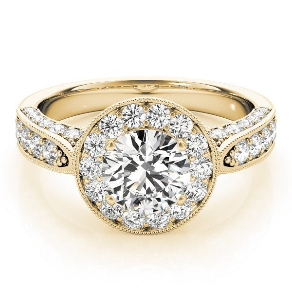 2.00Ct DE/VS Lab Grown Round Diamond Halo Engagement Ring 18K White Gold