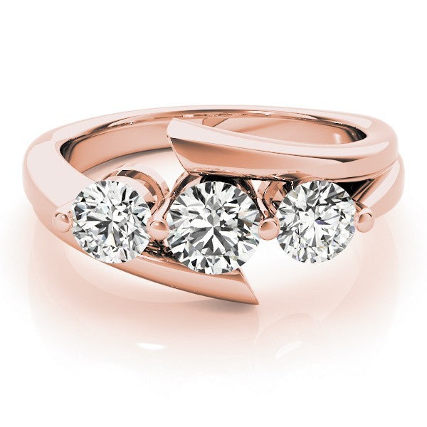 2.00Ct Lab Grown Round Diamond Trilogy Engagement Ring Platinum