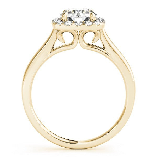 2.00Ct Lab Grown Round Diamond Halo Engagement Ring 18K Yellow Gold