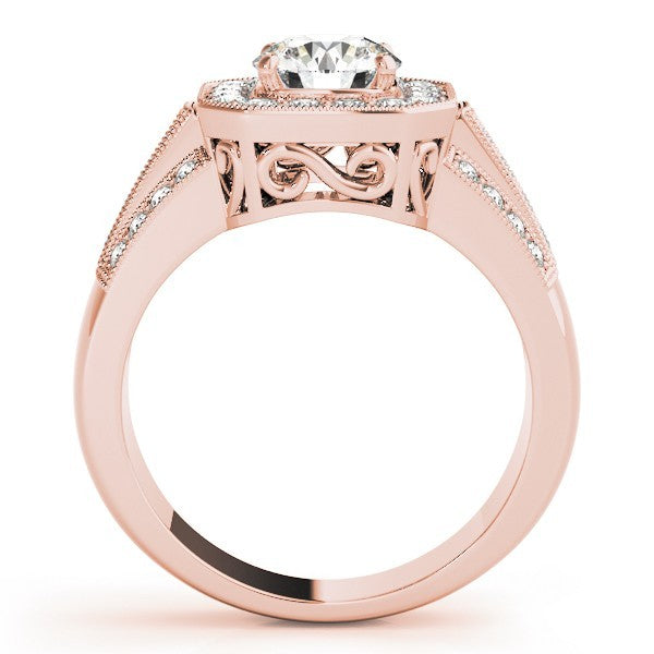 3.00Ct DE/VS Lab Grown Round Diamond Halo Engagement Ring 18K Yellow Gold