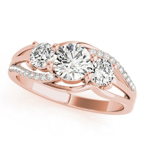 2.00ct Lab Grown Round Diamond 3 Stone Engagement Ring Platinum