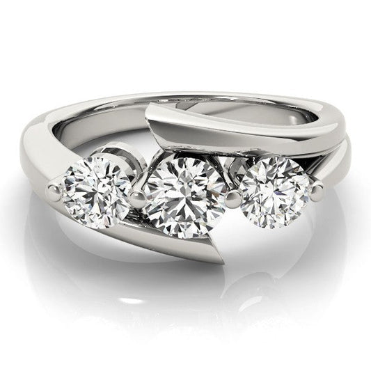 2.00Ct Lab Grown Round Diamond Trilogy Engagement Ring Platinum