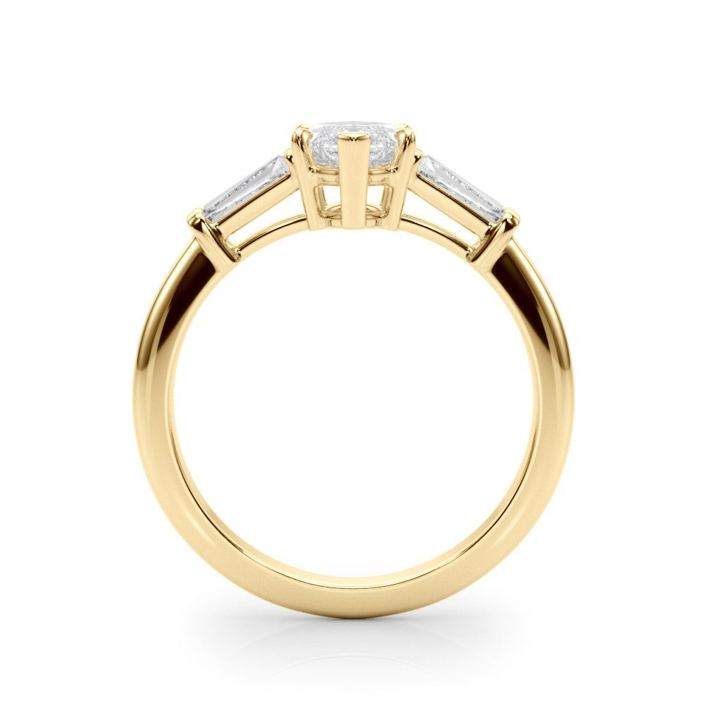 Lab-Grown Marquise Cut Diamond 3 Stone Engagement Ring In Platinum