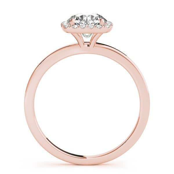 Lab Grown Round Diamond Halo Engagement Ring 18K Yellow Gold
