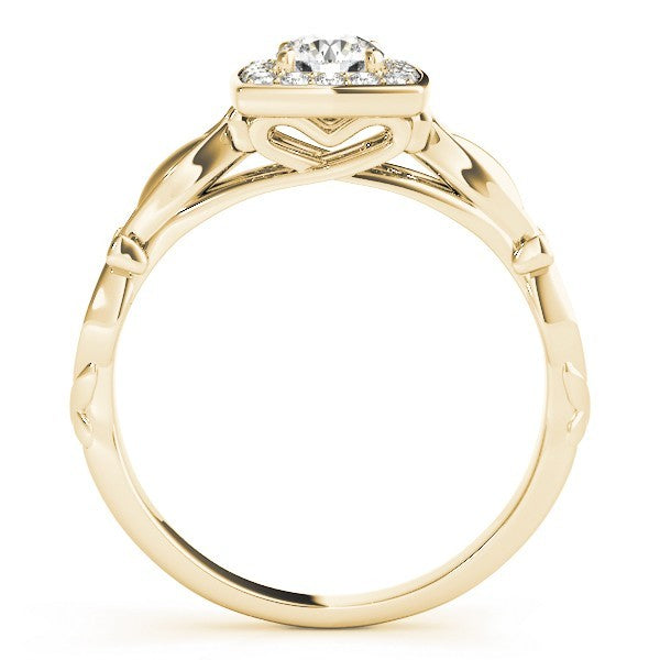 2.00Ct DE/VS Lab Grown Round Diamond Halo Engagement Ring 18K Yellow Gold