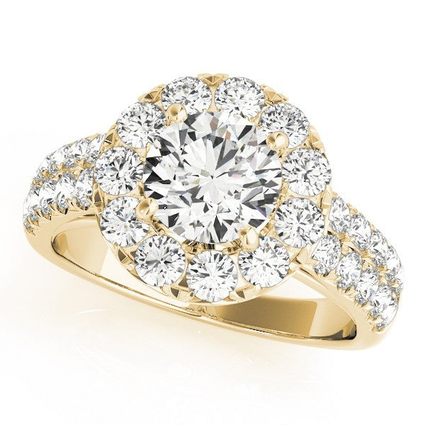3.00 Ct DE/VS Lab Grown Round Diamond Halo Engagement Ring 18K Rose Gold