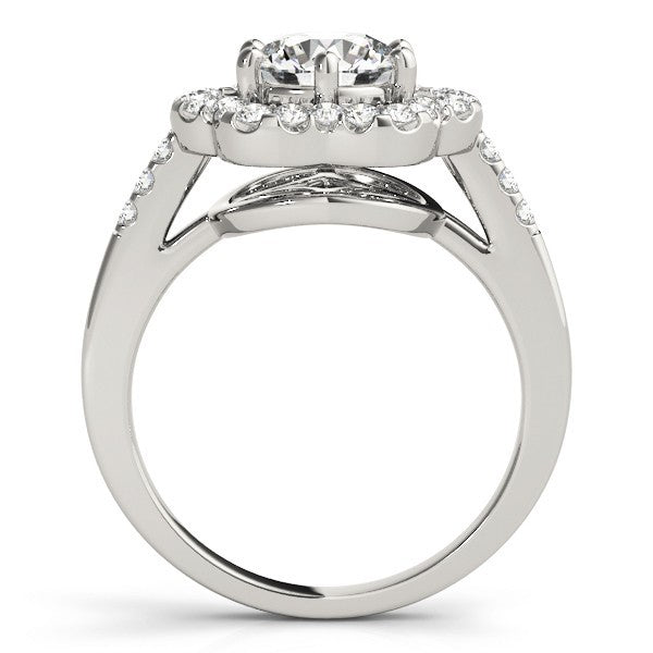 2.00Ct Lab Grown Round Diamond Halo Engagement Ring 18K Yellow Gold