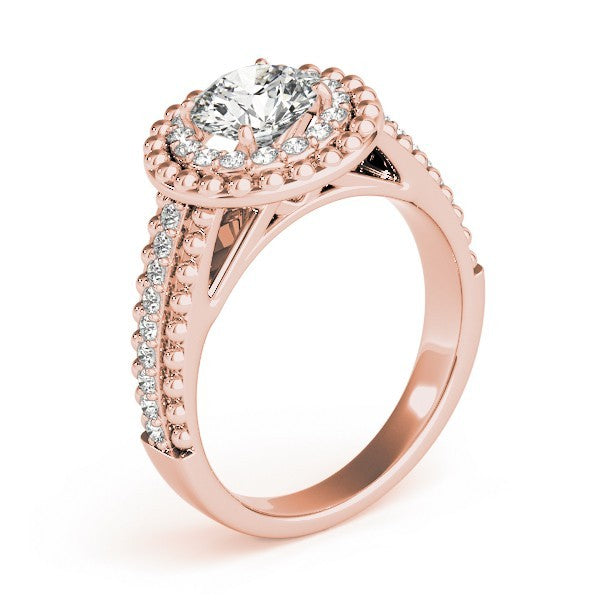 2Ct DE/VS Lab Grown Round Diamond Halo Engagement Ring 18K Yellow Gold