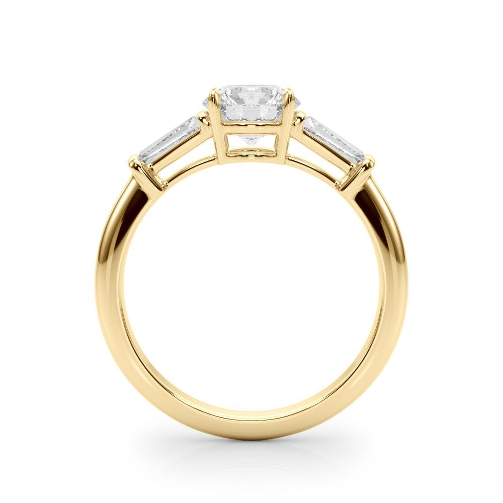 Lab-Grown Round Diamond 3 Stone Engagement Ring 18K Yellow Gold 2CT DE/VS