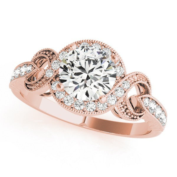 2.00Ct DE/VS Lab Grown Round Diamond Halo Engagement Ring 18K Yellow Gold