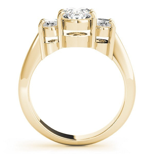Lab-Grown Oval Diamond 3 Stone Engagement Ring Ð 18K Rose Gold