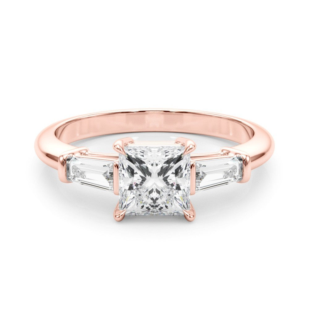 2.00CT DE/VS Lab-Grown Square Cut Diamond 3 Stone Engagement Ring