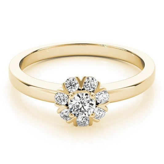 Lab-Grown Diamond Halo Engagement Ring in 18K Yellow Gold ÐUK Made