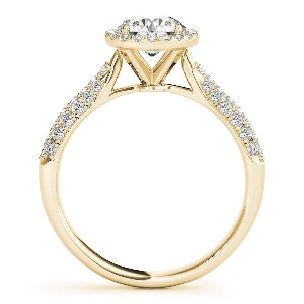 2.00Ct Lab Grown Round Diamond Halo Engagement Ring 18K Yellow Gold
