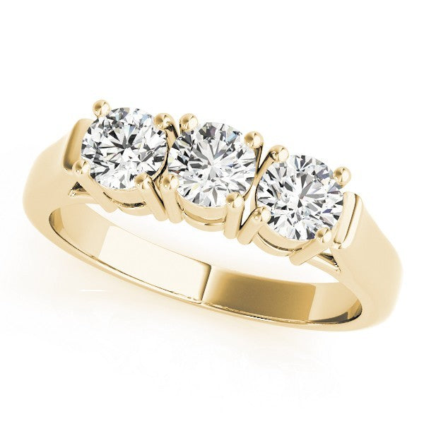 Lab Grown Round Diamond Trilogy Engagement Ring Platinum 0.50Ct - 2.00Ct DE/VS
