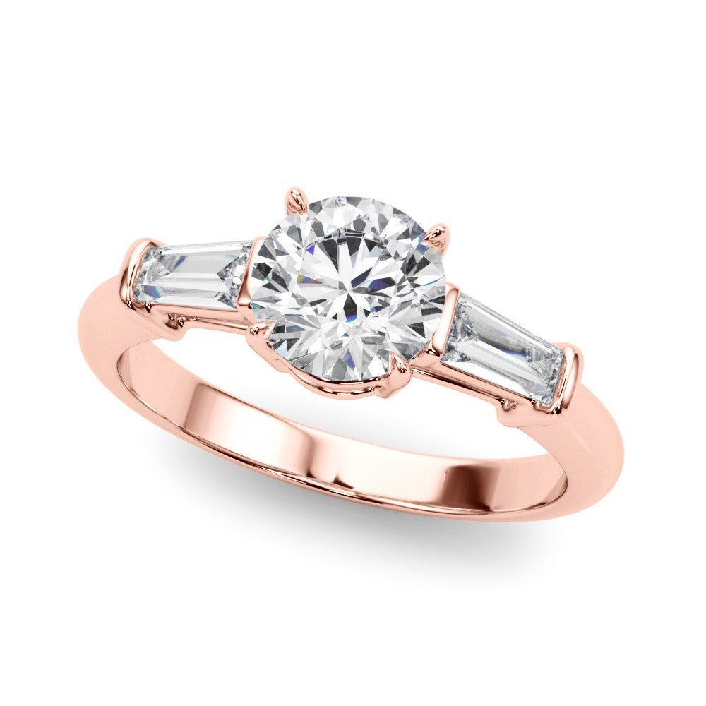 Lab-Grown Round Diamond 3 Stone Engagement Ring 18K Yellow Gold 2CT DE/VS