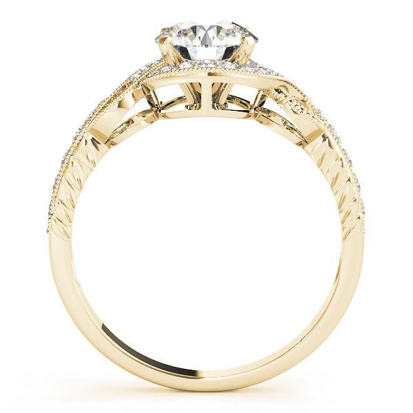 2.00Ct DE/VS Lab Grown Round Diamond Halo Engagement Ring 18K Yellow Gold