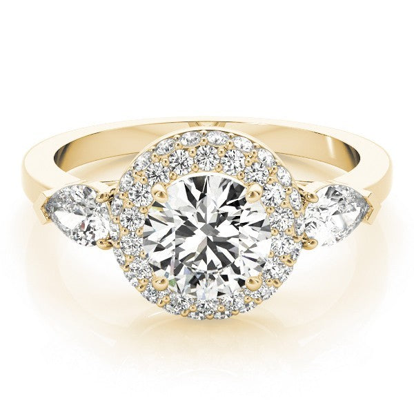 2.00Ct DE/VS Lab Grown Round Diamond Halo Engagement Ring 18K White Gold