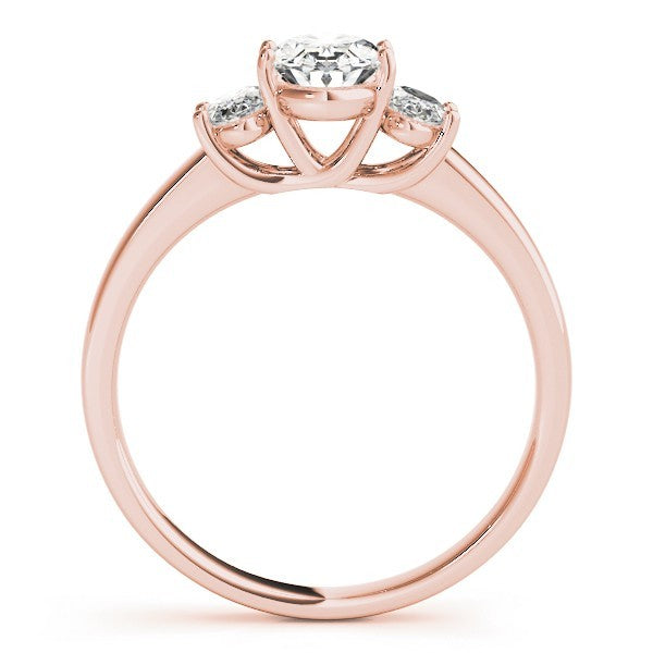 Lab Grown Oval Cut Diamond Trilogy Engagement Ring Platinum