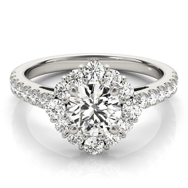 2.00Ct Round Lab Grown Diamond Halo Engagement Ring In Platinum