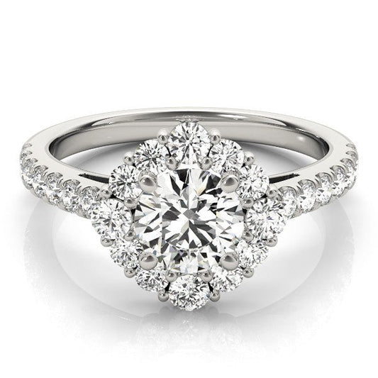 2.00Ct Round Lab Grown Diamond Halo Engagement Ring In Platinum
