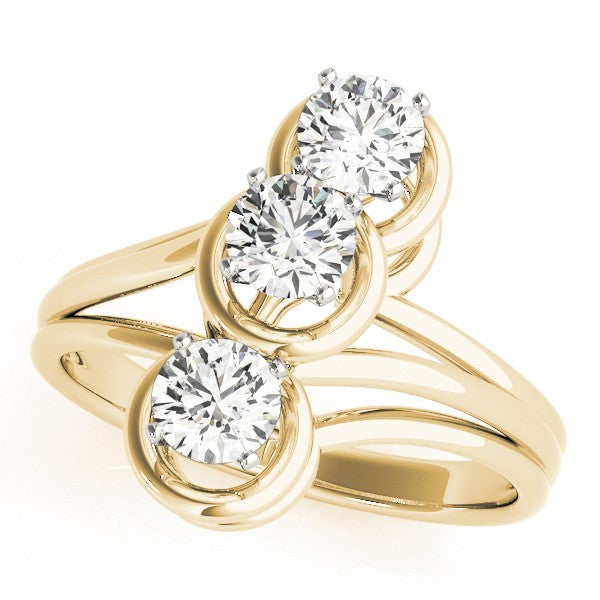 0.50Ct - 2.00Ct DE/VS Lab Grown Round Diamond Trilogy Engagement Ring Platinum