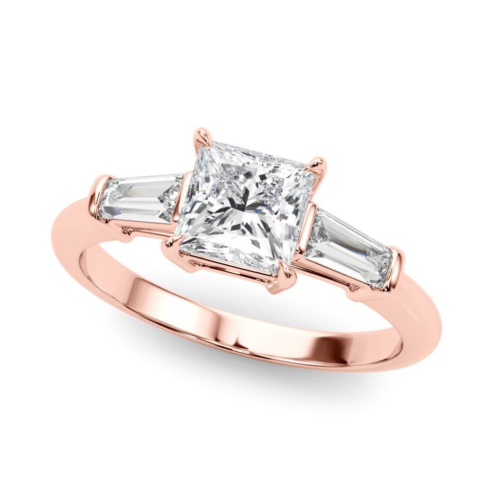 2.00CT DE/VS Lab-Grown Square Cut Diamond 3 Stone Engagement Ring