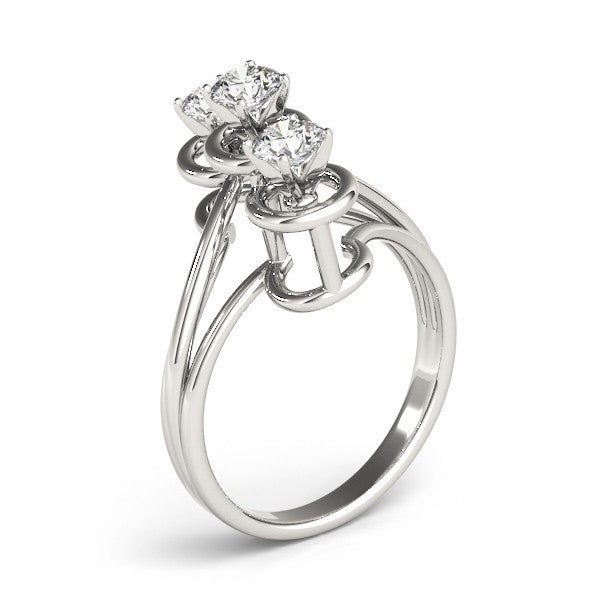 0.50Ct - 2.00Ct DE/VS Lab Grown Round Diamond Trilogy Engagement Ring Platinum
