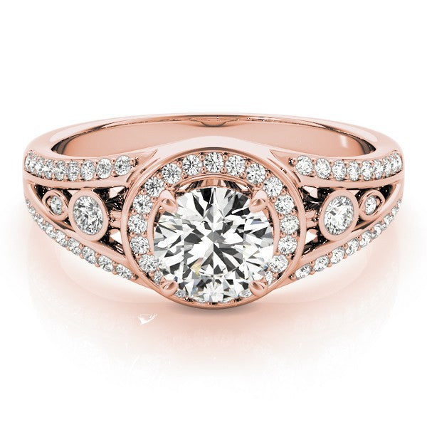 2.00Ct DE/VS Lab Grown Round Diamond Halo Engagement Ring 18K White Gold
