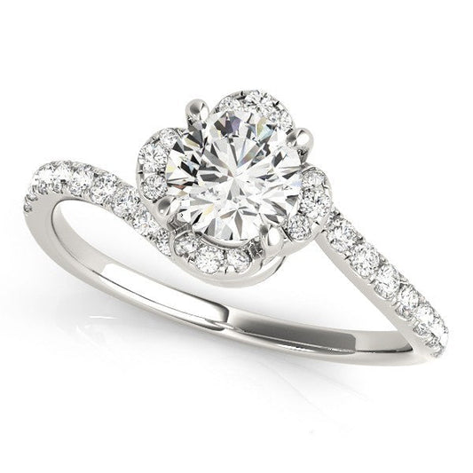 2.00Ct DE/VS Lab Grown Round Diamond Halo Engagement Ring 18K White Gold