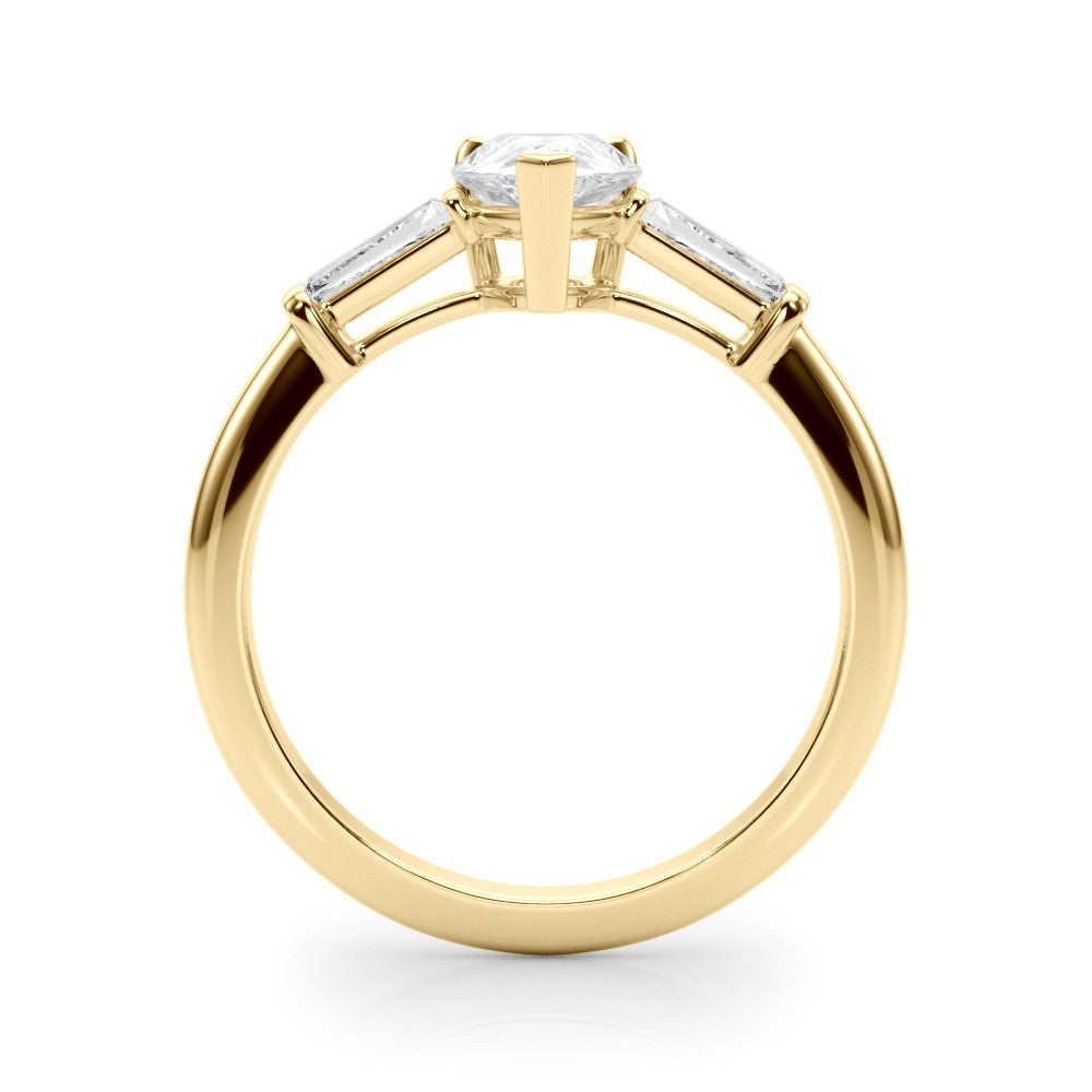950 Platinum 2.00CT DE/VS Lab-Grown Pear Cut Diamond 3 Stone Engagement Ring
