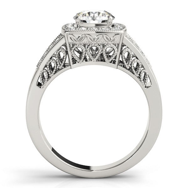 2Ct DE/VS Lab Grown Round Diamond Halo Engagement Ring 18K Yellow Gold