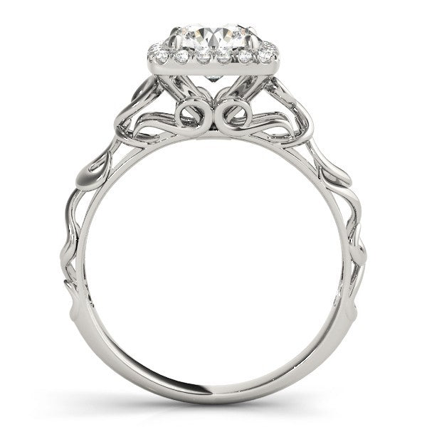 Lab-Grown Diamond Halo Engagement Ring in 18K Yellow Gold