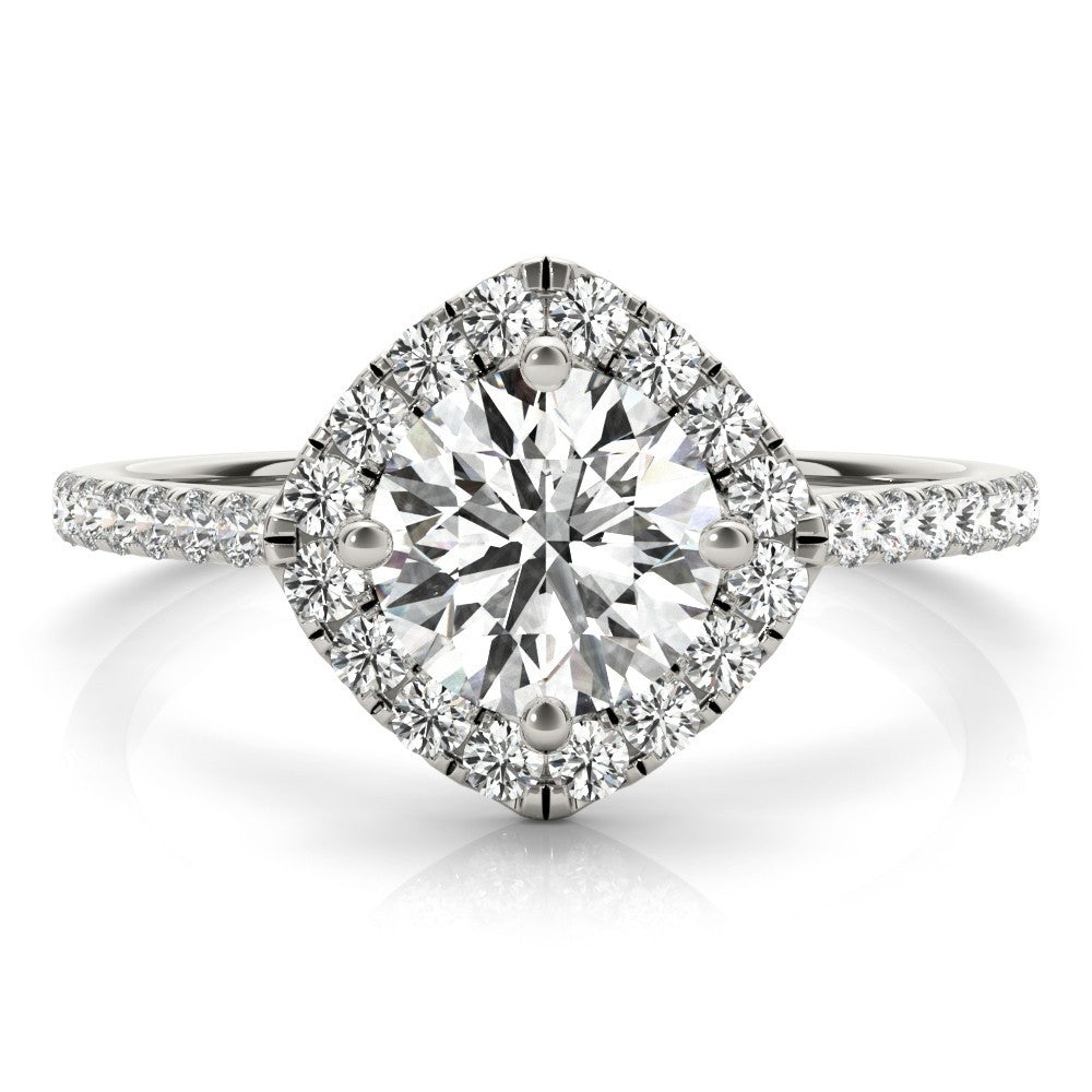 2.00 Ct DE/VS Lab-Grown Diamond Halo Engagement Ring in Platinum