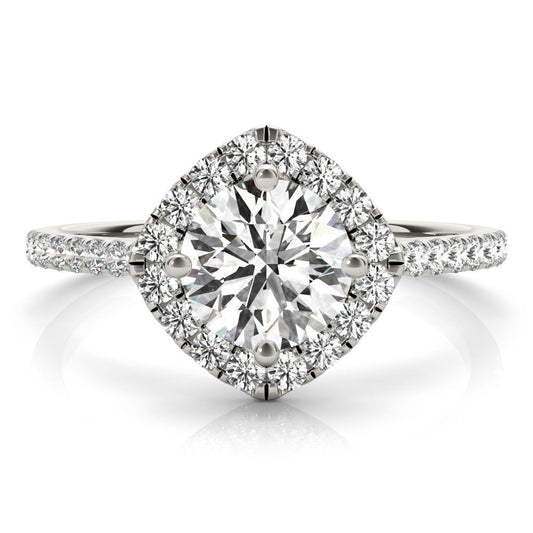 2.00 Ct DE/VS Lab-Grown Diamond Halo Engagement Ring in Platinum