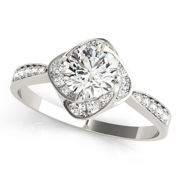 2.00 Ct Lab-Grown Diamond Halo Engagement Ring in 18K White Gold