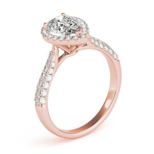 2.00 Ct DE/VS Lab Grown Pear Shape Diamond Halo Engagement Ring Platinum
