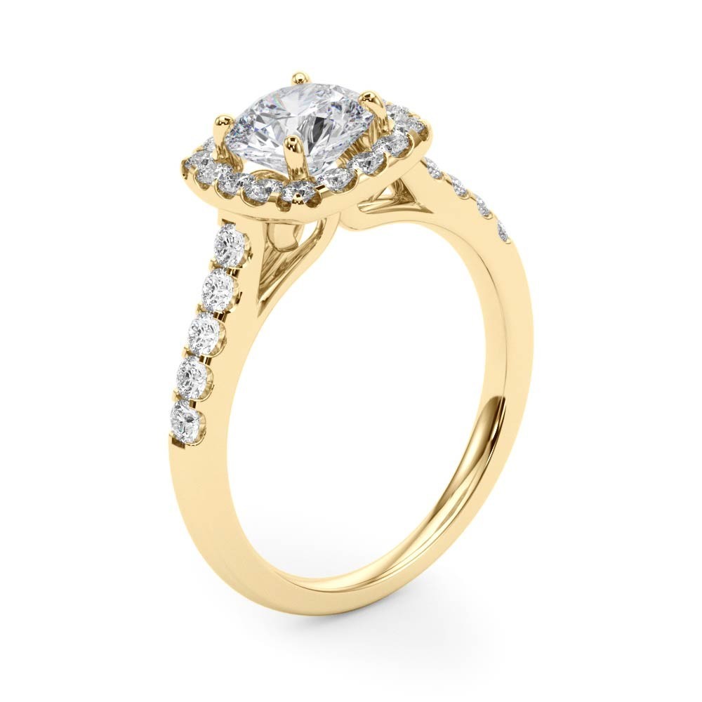 2.00Ct  Lab Grown Round Diamond Halo Engagement Ring 18K White Gold