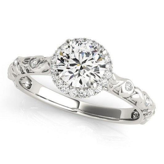 2.00Ct Round Lab Grown Diamond Halo Engagement Ring In Platinum