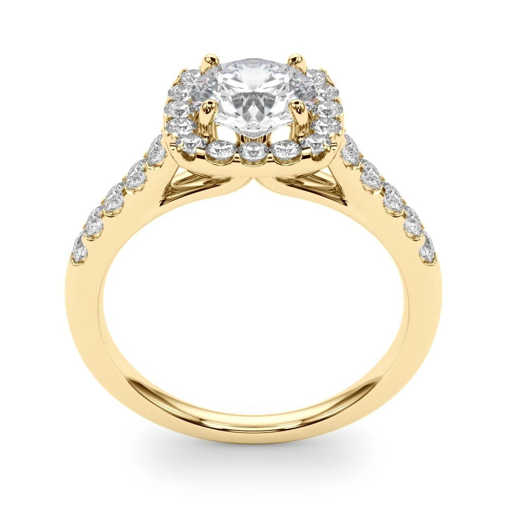 2.00Ct  Lab Grown Round Diamond Halo Engagement Ring 18K White Gold