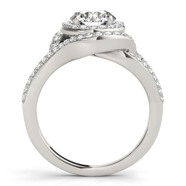 2.00Ct Lab Grown Round Diamond Halo Engagement Ring 18K Rose Gold
