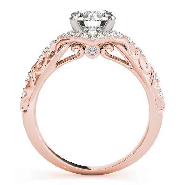 2.00Ct Lab Grown Round Diamond Halo Engagement Ring 18K Yellow Gold