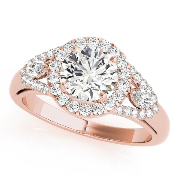 2.00 Carat DE/VS Lab Grown Round Cut Diamond Halo Engagement Ring 18K White Gold