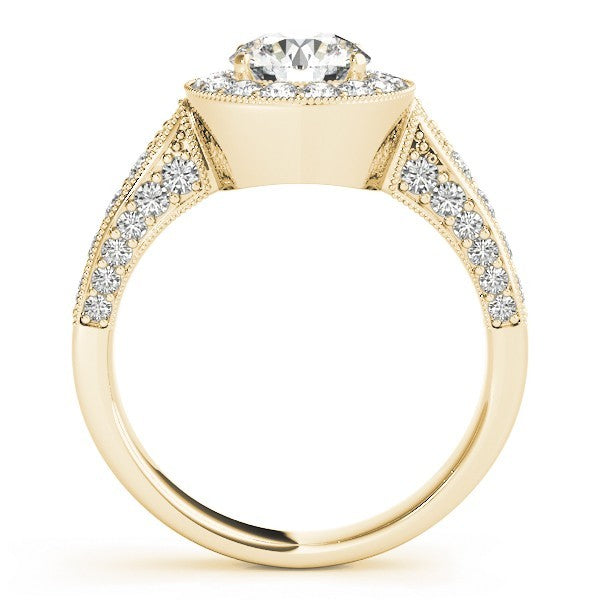 2.00Ct DE/VS Lab Grown Round Diamond Halo Engagement Ring 18K White Gold