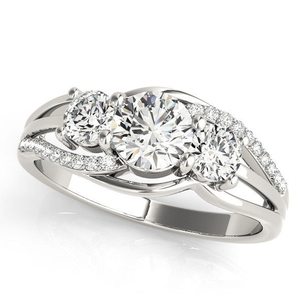2.00ct Lab Grown Round Diamond 3 Stone Engagement Ring Platinum