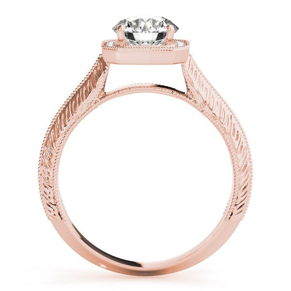 Lab Grown Round Diamond Halo Engagement Ring 18K White Gold
