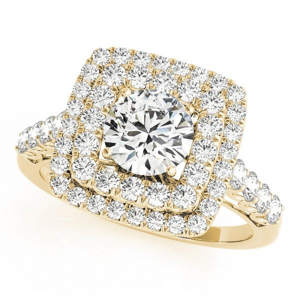 3.00 Carat DE/VS Lab Grown Round Cut Diamond Halo Engagement Ring 18K White Gold